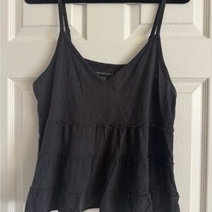 American Eagle Outfitters Black Tiered Ruffle Camisole